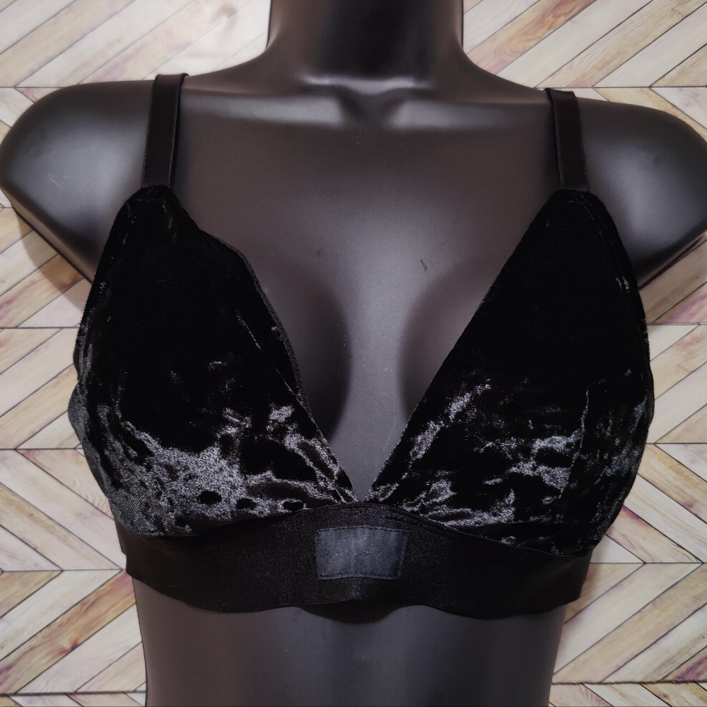 PINK Velour Bralette - Large